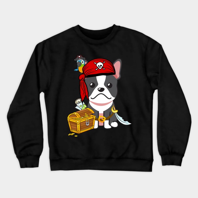 Funny french bulldog is a pirate Crewneck Sweatshirt by Pet Station